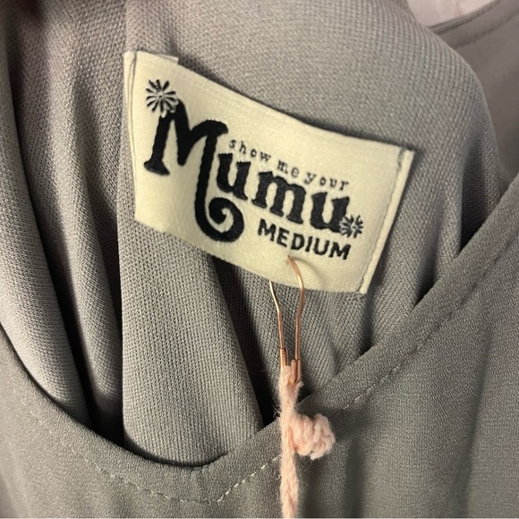 Show Me Your MuMu NEW Gray Sleeveless Kendall Maxi Bridesmaid dress Sz Medium - Picture 9 of 13